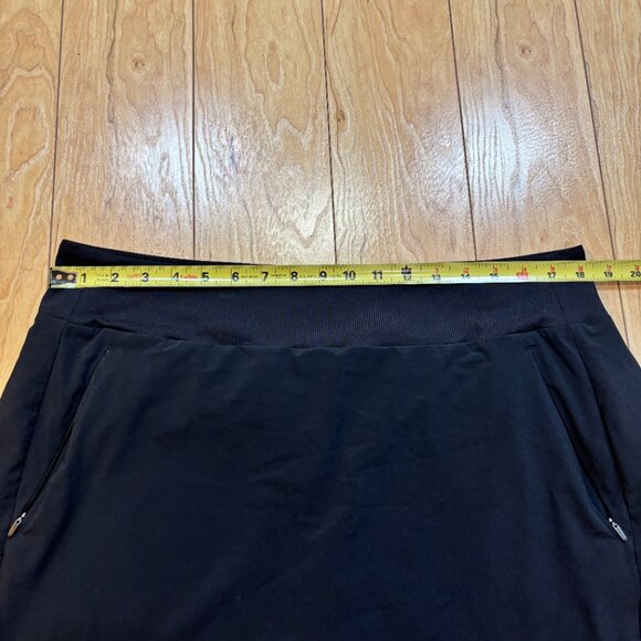 Athleta Jupe Skirt Soho Skort Shorts Stretch Zip Pockets Black Women's Size 16 - Picture 4 of 6